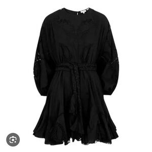 RHODE Black Cotton Mini Dress Small